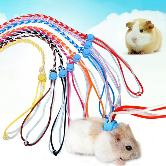 Mightlink 1.4/2m Small Pet Hamster Rabbit Adjustable Traction Rope Walking Collar Leash