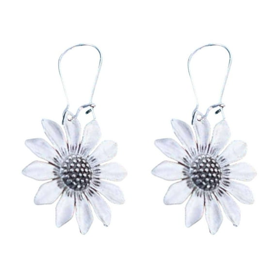 Mightlink 1 Pair Bohemia Holiday Style Drop Earrings Lightweight Retro 3D Sunflower Piercing Hook Earrings Fashion Jewelry Gift