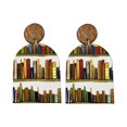 thumbnail image 1 of Mightlink 1 Pair Book Themed Acrylic Earrings Waterdrop Shape Women Hook Earrings Book Shelves Patterned Dangle Earrings, 1 of 7