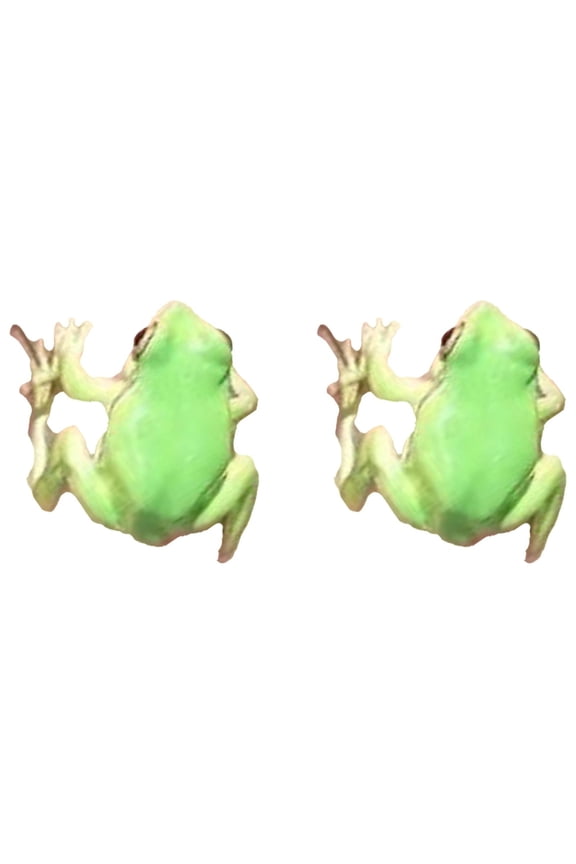 1 Pair Creative Funny Frog Shape Ear Clips Cute Vivid Appearance Women Animal Pose Stud Earrings Jewelry Gift