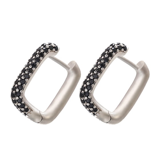 Mightlink 1 Pair Drop Earring Rhinestone Western Style Geometric Electroplating Hypoallergenic Decorate Colorfast Women Vintage Square Earrings for Dating