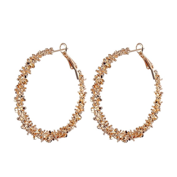 Mightlink 1 Pair Fashion Geometric Circle Hoop Earrings Women Simple Alloy Round Piercing Earrings Jewelry Gift