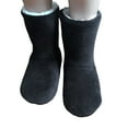 thumbnail image 1 of Mightlink 1 Pair Floor Boot Socks Non-slip Mid-calf Plush Lining Thickened Fuzzy Coldproof Solid Color Winter Thermal Women Men Indoor Shoes Socks for Home, 1 of 7