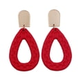 thumbnail image 1 of Mightlink 1 Pair Hollow Braided Waterdrop Shape Dangle Earrings Handmade Stud Drop Earrings Exaggerated Summer Beach Statement Hoop Earrings, 1 of 7
