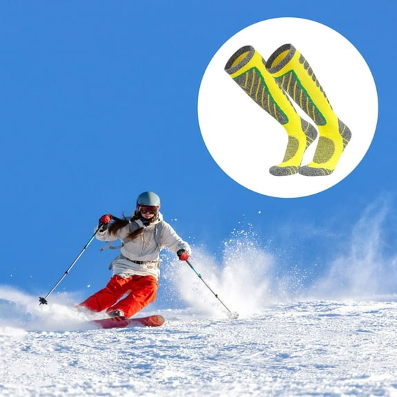 Mightlink 1 Pair Long Ski Socks,Knee-High Snowboarding Skating Skiing Socks,Breathable Wear Resistant Moisture Wicking Thermal Socks