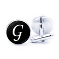 thumbnail image 1 of Mightlink 1 Pair Men Cufflinks Letter Pattern Electroplating Smooth Surface Exquisite Craftsmanship Fashion Item Decorate Alloy Men Fashion A-Z Single Alphabet Cufflinks Custom Accessory, 1 of 6