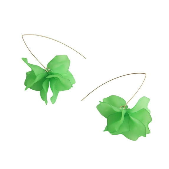 Mightlink 1 Pair Petal Pendant Drop Earrings Long Style Dangle Earrings Women Piercing Hook Earrings Jewelry Gift