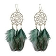 thumbnail image 1 of Mightlink 1 Pair Retro Bohemia Women Hook Earrings Feather Tassel Round Drop Earrings Palace Style Dangle Earrings Jewelry Gift, 1 of 6