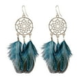 thumbnail image 1 of Mightlink 1 Pair Retro Bohemia Women Hook Earrings Feather Tassel Round Drop Earrings Palace Style Dangle Earrings Jewelry Gift, 1 of 7