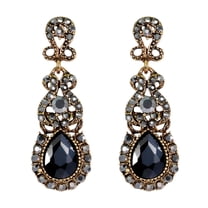 Mightlink 1 Pair Retro Shining Inlaid Drop Earrings Sparkling Chandelier Wedding Bridal Long Dangle Earrings Jewelry Gift