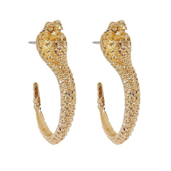Mightlink 1 Pair Shining Vivid Appearance Stud Earrings Simple Snake Shape Ear Studs Jewelry Accessories