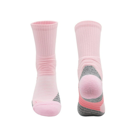 Mightlink 1 Pair Sports Socks Thickened High Elasticity Breathability Non-pilling Foot Protector Fiber Mid Calf Non Slip Sports Socks for Sports