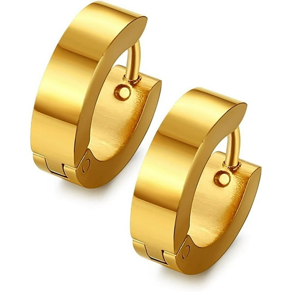 Mightlink 1 Pair Stainless Steel Unique Small Hoop Earrings, for Men Women Huggie Earrings