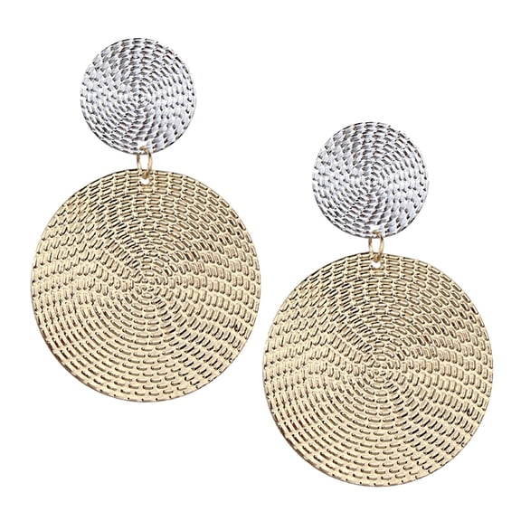 Mightlink 1 Pair Women Earrings Geometric Round Exaggerated Anti-allergy Lightweight Ear Decoration Jewelry Prom Cocktail Party Hanging Earrings Dangle Earrings