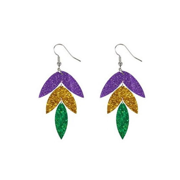 Mightlink 1 Pair Women Hook Earrings Mardi Gras Carnival Alpaca Champagne Bottle Acrylic Earrings Party Accessories