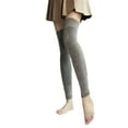 thumbnail image 1 of Mightlink 1 Pair Women Knee Pads Stretchy Slim Fit Long Tube Leg Warmers Autumn Winter Over Knee Knitting Leg Socks for Daily Wear, 1 of 7