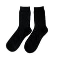 thumbnail image 1 of Mightlink 1 Pair Women Socks Thick High Elasticity Rhombus Texture Middle Tube Breathable Keep Warm Solid Color Autumn Winter Ladies Thermal Long Socks for Daily Wear, 1 of 6