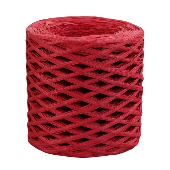 Mightlink 1 Roll Paper Cord Recyclable DIY Clear Texture Hand-knitted Wrapping Raffia Straw for Festival