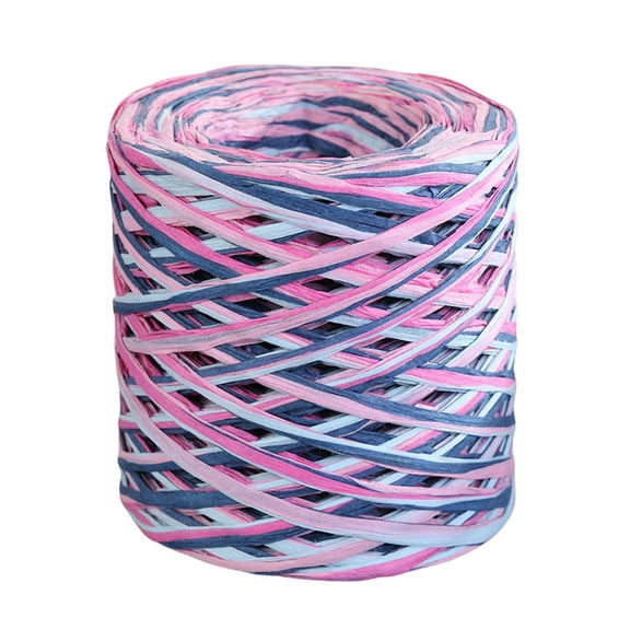 Mightlink 1 Roll Paper Cord Recyclable DIY Clear Texture Hand-knitted Wrapping Raffia Straw for Festival