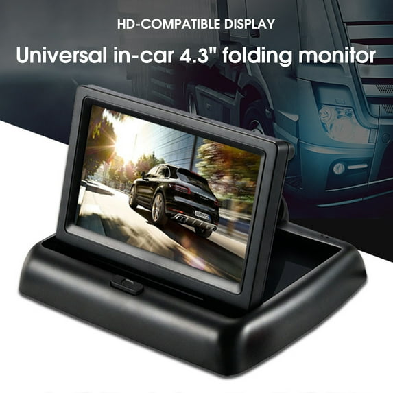 Mightlink 1 Set 4 3 Inch Display LED Screen Foldable Universal Car DVD Multi modes Backup Camera System for Automobile