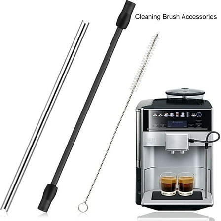 Mightlink 1 Set Coffee Machine Stainless Steel Milk Pipe and Cleaning Brush Accessory Set for Bosch VeroAroma and for Siemens EQ.6 Series