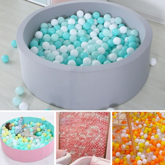 Mightlink 100Pcs Ball Pit Balls Thickened Eco-friendly Smooth Reusable Bite-resistant Hand-on Ability PE Material Macaron Color Pit Balls Kindergarten Toy