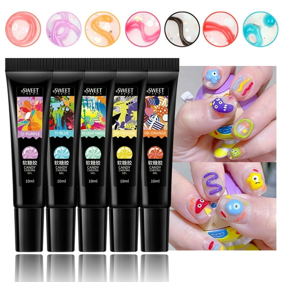 Mightlink 10ml Nail Drawing Glue Safe Ingredients Bright Color Stunning Visual Effect High Saturation Semi-Permanent Fast Dry Paste Manicure Drawing Gel Nail Phototherapy Glue Nail Supplies