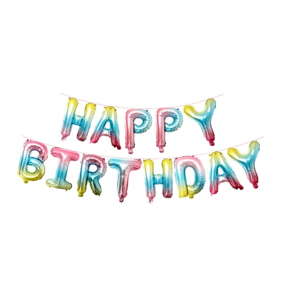 Mightlink 13Pcs Happy Birthday Balloon Aluminum Foil Inflatable Hanging Letter Balloons for Party Decorations