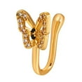 thumbnail image 1 of Mightlink 1Pc U-Shaped False Nose Ring Butterflies Shape Nose Stud Shining Inlaid Non-piercing Nose Clip Jewelry Gift, 1 of 7