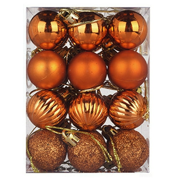 Mightlink 24Pcs 3cm Christmas Tree Color Ball Shatterproof Multi-styles Electroplating High Gloss Mini Scene Layout Plastic Xmas Party Decor Hanging Ball Pendant Party Supplies