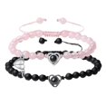 thumbnail image 1 of Mightlink 2Pcs/Set His Her Matching Bracelets Projection 100 Languages I Love You Couple Bracelets Heart Pairing Adjustable Beads Bracelets Jewelry Gift, 1 of 7