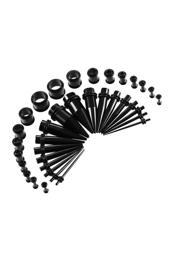 36Pcs Ear Stretching Tapers Kit Stainless Steel Ear Gauges Body Piercing Jewelry