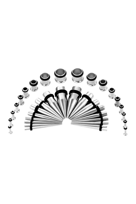 36Pcs Ear Stretching Tapers Kit Stainless Steel Ear Gauges Body Piercing Jewelry