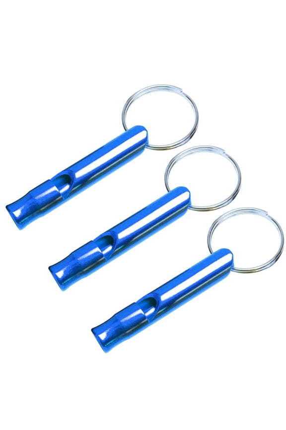 3Pcs Emergency Whistles Multifunction Super Loud Shrill Sound with Keychain Anodic Treatment Signaling Portable Outdoor Survival Whistles Keyrings for Hiking