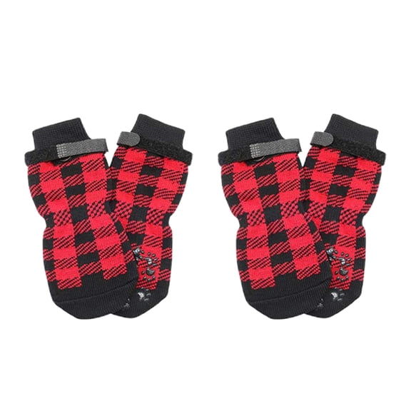 Mightlink 4Pcs Dog Socks Super Soft Fastener Tape Non-Slip Breathable Easy-wearing Decorative Cotton Medium Large Dogs Socks Paw Protector Pet Supplies