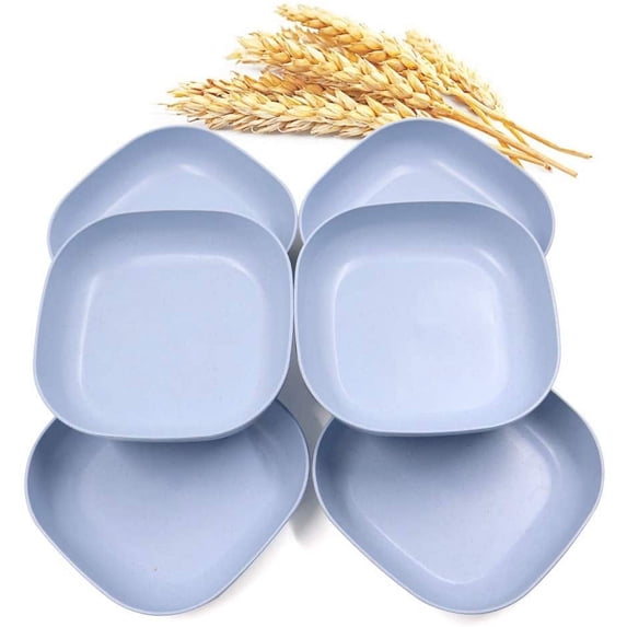 Mightlink 5.7 Inch Wheat Straw Deep Dinner Plates - Microwave and Dishwasher Safe, Unbreakable Sturdy Plastic Dinner Plates - Healthy Cereal Dishes/ Kids-toddler & Adult - 4PCS
