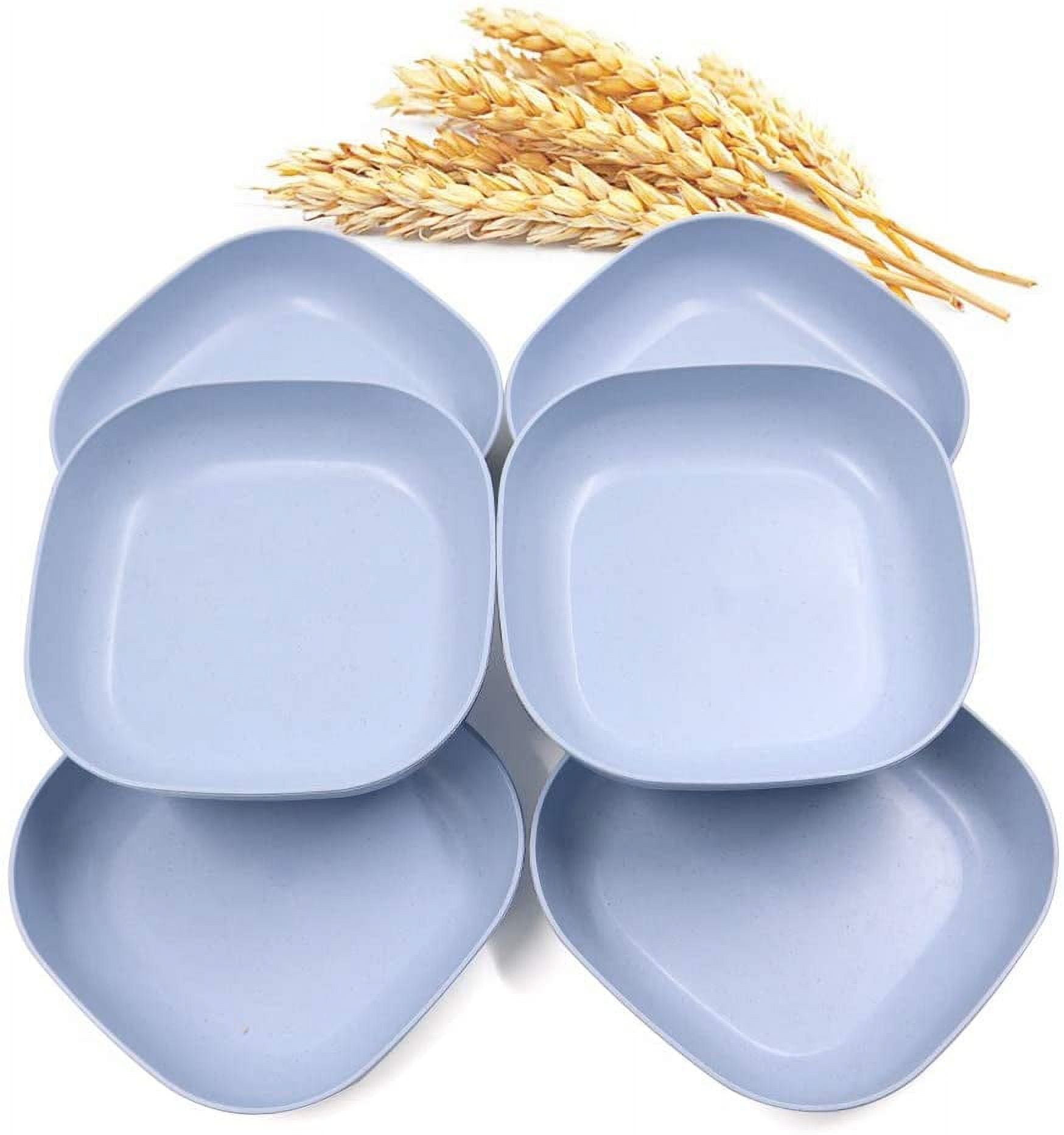 Mightlink 5.7 Inch Wheat Straw Deep Dinner Plates - Microwave and  Dishwasher Safe, Unbreakable Sturdy Plastic Dinner Plates - Healthy Cereal  Dishes/