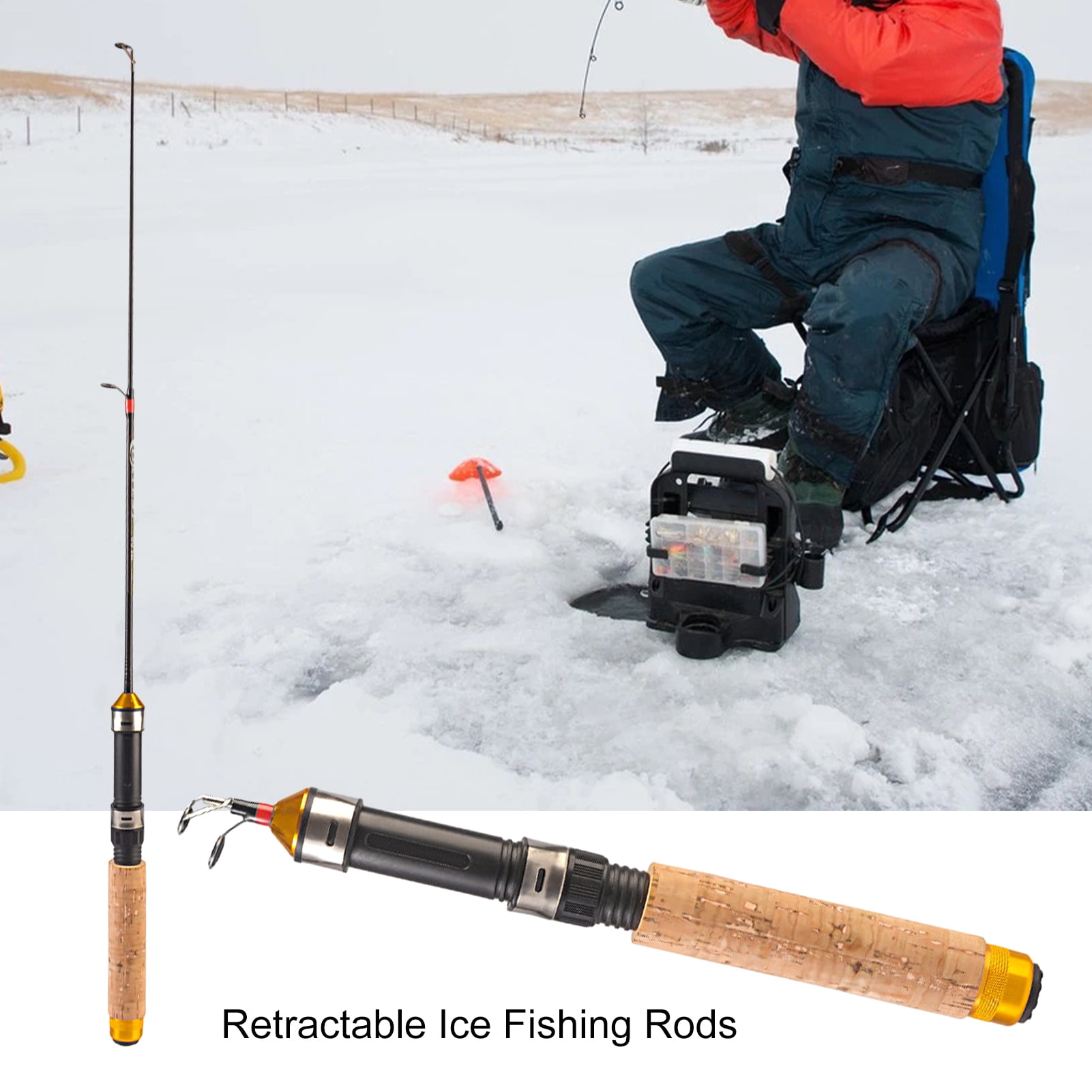 Shrimp Rod Mightlink 60cm Ice Fishing Rod Ultra Short Telescopic 2 Sections High ...