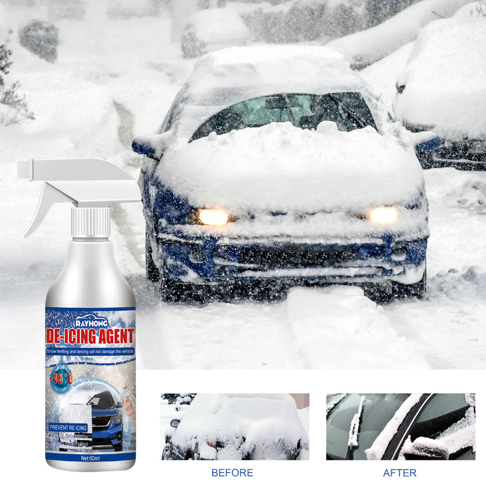 Mightlink 60ml Snow Melting Spray Frost Removal Decontamination Fast