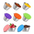 thumbnail image 1 of Mightlink 6Pcs Dipping Cup,70ml Stainless Steel Sauce Cup with Leakproof Lid Reusable Condiment Container for Lunch Boxes Picnics, 1 of 10