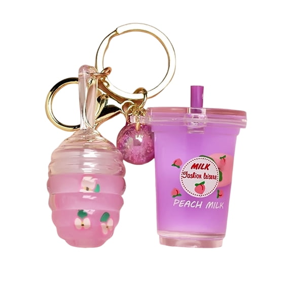 Mightlink 6g Honey Lip Oil Moisturizing Keychain Design Non-irritating Universal Hydrate Reduce Dead Skin Lightweight Milk Tea Cup Lip Gloss Oil for Women