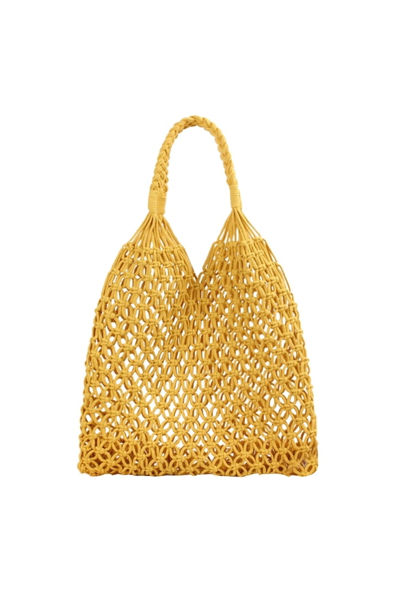 Aesthetic Tote Bag Exquisite Woven Pattern Large Capacity Hollow Out Handmade Double Handle Daily Collocation Ladies Cut-Out Handbag Shopping Bag for Travel