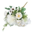 thumbnail image 1 of Mightlink Artificial Mixed Flower Realistic Pan Weaving Tea Rose Chrysanthemum Silk Fake Bouquet for Wedding, 1 of 7