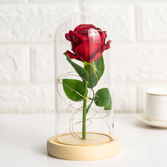 Mightlink Artificial Rose Flowers with LED Light Eternal Rose Light Realistic Looking Battery Powered Simulation Rose Flower Holiday Gifts