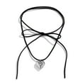 thumbnail image 1 of Mightlink Big Love Pendant Necklace Adjustable Faux Leather Wax Rope Women Choker Necklace Jewelry Gift Accessories, 1 of 7