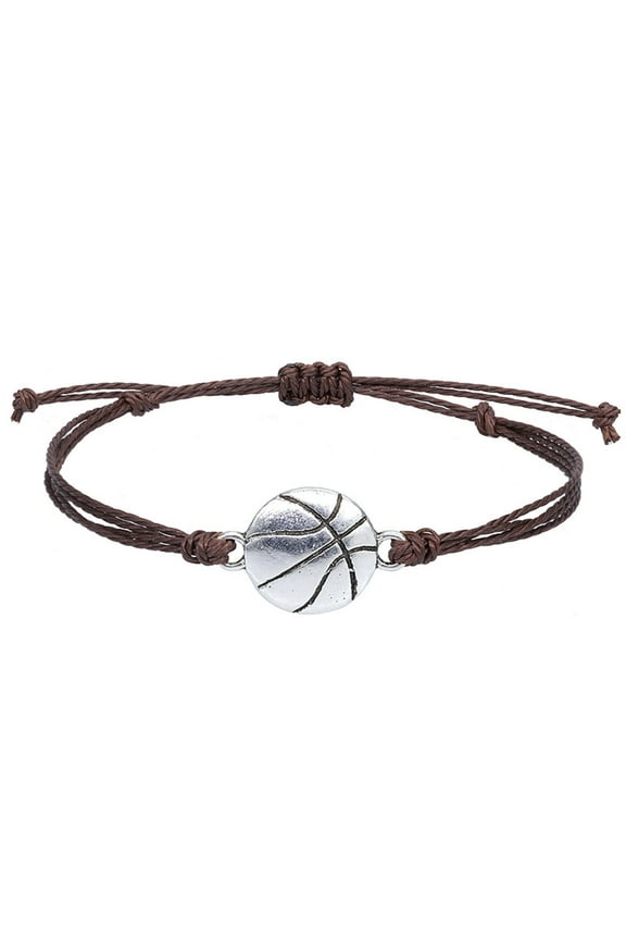 Boys Girls Sports Braided Bracelet Adjustable Length Soccer Baseball Basketball Bracelet Souvenir Gift