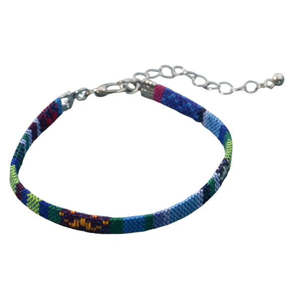 Mightlink Braided Bracelet Bohemian Ethnic Woven Adjustable Geometric Decorative Gift Women Colorful Rope Bangle Wrist Accessories for Daily Wear