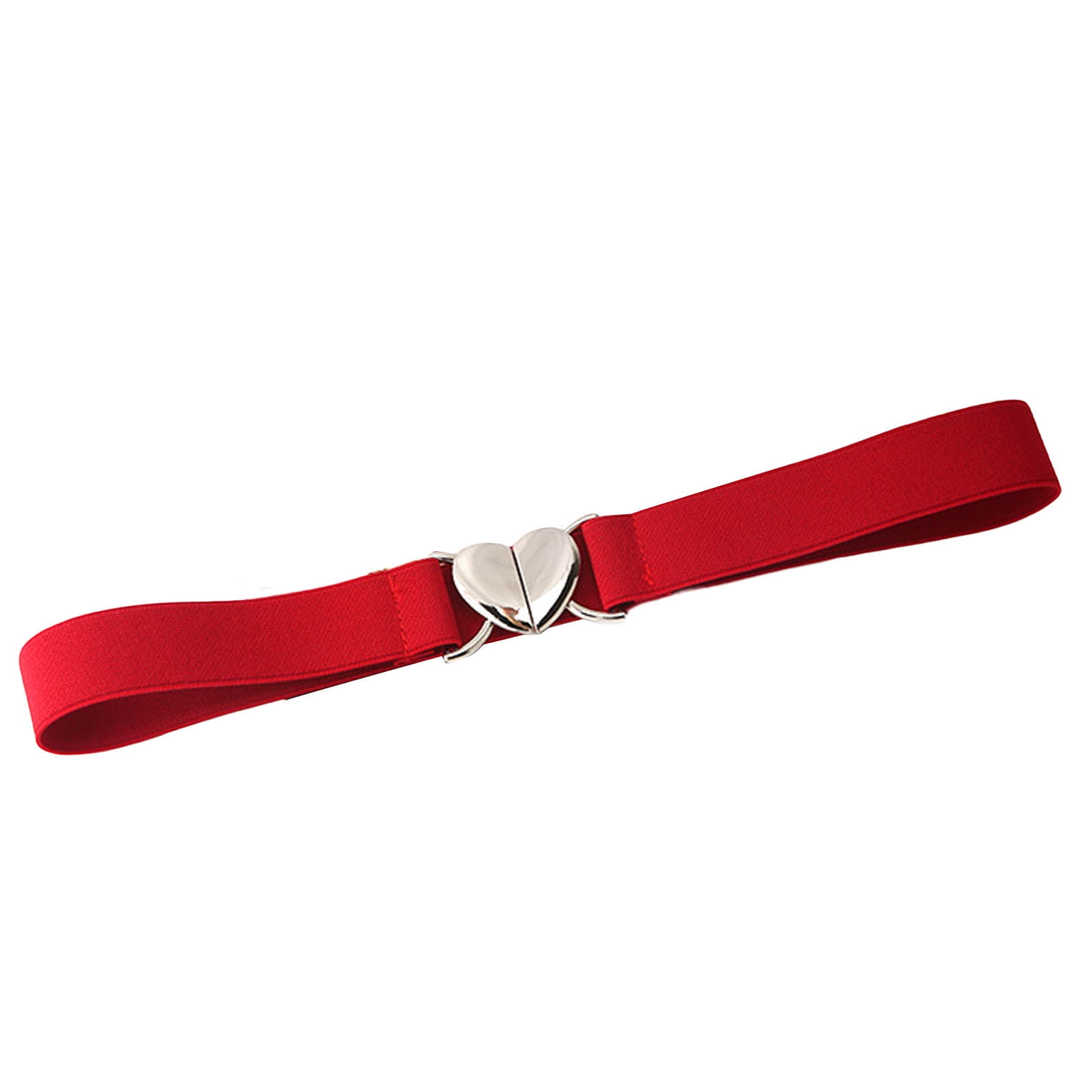 Mightlink Braided Wide Smooth Edge Women Belt Love Heart Metal