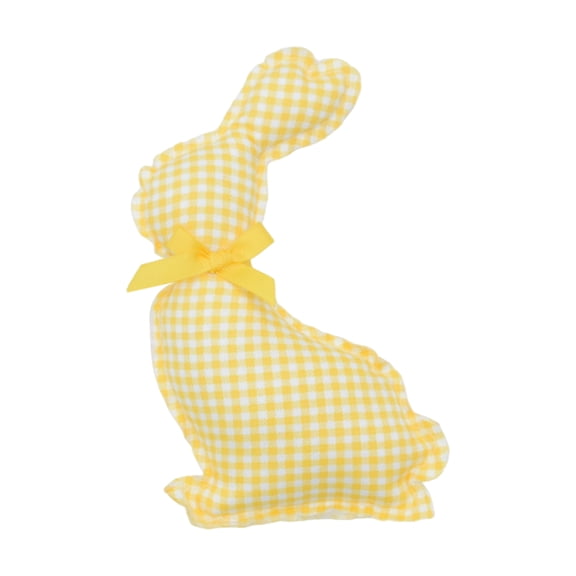 Mightlink Bunny Stuffed Doll Cloth Art Plain Ribbon Bowknot Handmade Adorable Scene Layout PP Cotton Happy Easter Rabbit Ornament Toy Easter Supplies