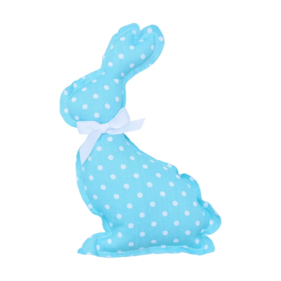 Mightlink Bunny Stuffed Doll Cloth Art Plain Ribbon Bowknot Handmade Adorable Scene Layout PP Cotton Happy Easter Rabbit Ornament Toy Easter Supplies